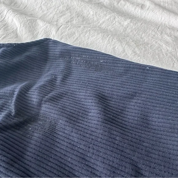 Navy Blue Ribbed Women's Top - Picture 2 of 3
